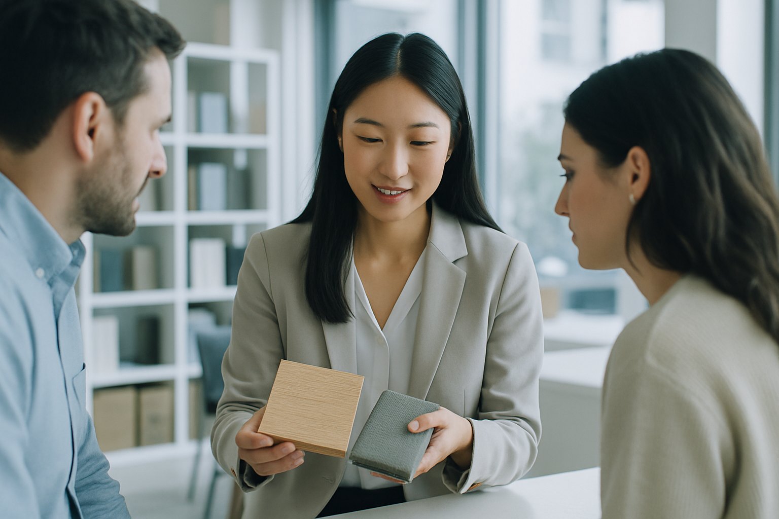 El profesional conversa con el cliente sobre sus necesidades